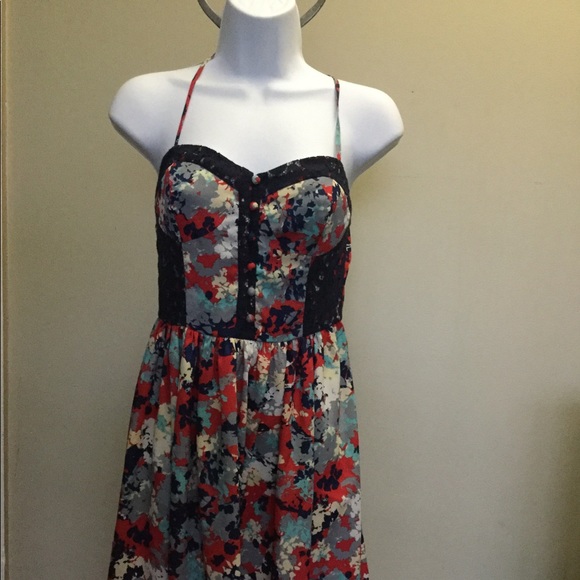 BETSEY JOHNSON SUMMER DRESS BL MULTI COLOR SZ S 2